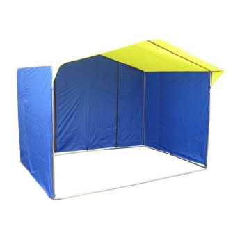 Торговая палатка Домик 3х1,9м (каркас Ø 18 мм) желтый-синий